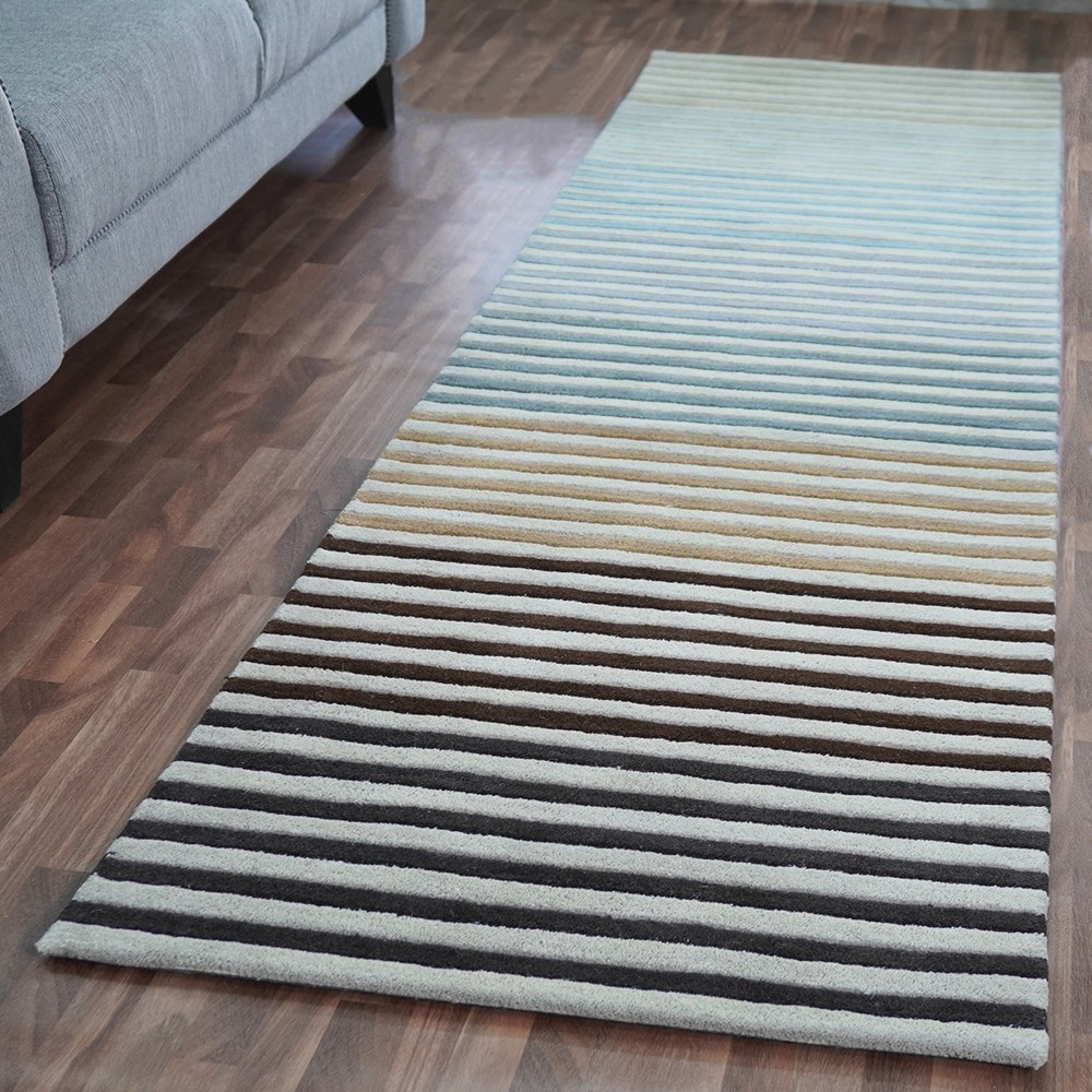 Spectrum Winter Modern Wool Striped Runner Rugs in Multi